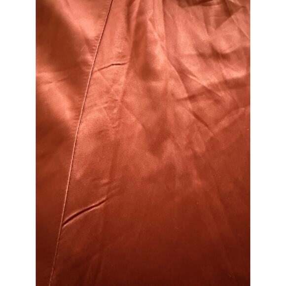 Fashionova Adriana Satin Gown Size M Orange Maxi Ruched Eveningwear Formal Prom - Picture 11 of 13
